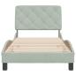 Preview: Bettgestell ohne Matratze Hellgrau 90x190 cm Samt
