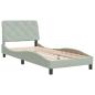 Preview: Bettgestell ohne Matratze Hellgrau 80x200 cm Samt