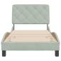 Preview: Bettgestell ohne Matratze Hellgrau 80x200 cm Samt