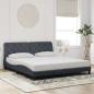 Preview: ARDEBO.de - Bettgestell ohne Matratze Dunkelgrau 200x200 cm Samt