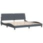 Preview: Bettgestell ohne Matratze Dunkelgrau 200x200 cm Samt