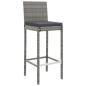 Preview: 9-tlg. Gartenbar-Set mit Kissen Grau Poly Rattan