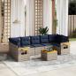 Preview: ARDEBO.de - 8-tlg. Garten-Sofagarnitur mit Kissen Grau Poly Rattan