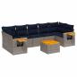 Preview: 8-tlg. Garten-Sofagarnitur mit Kissen Grau Poly Rattan