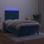 Preview: ARDEBO.de - Boxspringbett mit Matratze & LED Dunkelblau 120x190 cm Samt