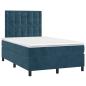Preview: Boxspringbett mit Matratze & LED Dunkelblau 120x190 cm Samt