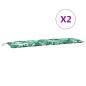 Preview: Gartenbank-Auflagen 2 Stk. Blattmuster 180x50x7cm Oxford-Gewebe