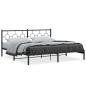 Preview: Bettgestell mit Kopfteil Metall Schwarz 193x203 cm