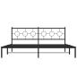 Preview: Bettgestell mit Kopfteil Metall Schwarz 193x203 cm