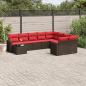 Preview: ARDEBO.de - 10-tlg. Garten-Sofagarnitur mit Kissen Braun Poly Rattan