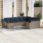 Preview: ARDEBO.de - 10-tlg. Garten-Sofagarnitur mit Kissen Grau Poly Rattan