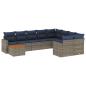 Preview: 10-tlg. Garten-Sofagarnitur mit Kissen Grau Poly Rattan