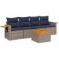 Preview: 5-tlg. Garten-Sofagarnitur mit Kissen Grau Poly Rattan