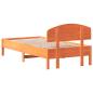 Preview: Massivholzbett ohne Matratze Wachsbraun 75x190 cm Kiefernholz