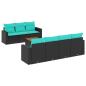 Preview: 8-tlg. Garten-Sofagarnitur mit Kissen Schwarz Poly Rattan