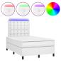 Preview: Boxspringbett mit Matratze & LED Weiß 120x190 cm Kunstleder