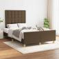Preview: ARDEBO.de - Bettgestell ohne Matratze Dunkelbraun 120x190 cm Stoff