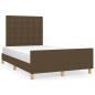Preview: Bettgestell ohne Matratze Dunkelbraun 120x190 cm Stoff