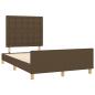 Preview: Bettgestell ohne Matratze Dunkelbraun 120x190 cm Stoff