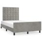 Preview: Bettgestell ohne Matratze Hellgrau 120x190 cm Samt