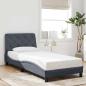 Preview: ARDEBO.de - Bettgestell ohne Matratze Dunkelgrau 90x200 cm Samt
