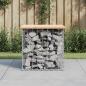 Preview: ARDEBO.de - Gartenbank aus Gabionen 43x44x42 cm Massivholz Kiefer