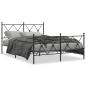 Preview: Bettgestell mit Kopf- und Fußteil Metall Schwarz 140x190 cm