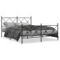 Preview: Bettgestell mit Kopf- und Fußteil Metall Schwarz 150x200 cm