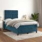 Preview: ARDEBO.de - Boxspringbett mit Matratze Dunkelblau 120x190 cm Samt