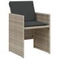Preview: 3-tlg. Bistro-Set mit Kissen Hellgrau Poly Rattan
