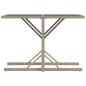 Preview: 3-tlg. Bistro-Set mit Kissen Hellgrau Poly Rattan