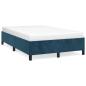 Preview: Bettgestell ohne Matratze Dunkelblau 120x190 cm Samt