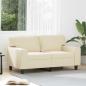 Preview: ARDEBO.de - 2-Sitzer-Sofa Creme 120 cm Kunstleder