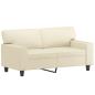 Preview: 2-Sitzer-Sofa Creme 120 cm Kunstleder