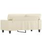 Preview: 2-Sitzer-Sofa Creme 120 cm Kunstleder