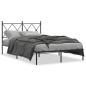 Preview: Bettgestell mit Kopfteil Metall Schwarz 120x190 cm
