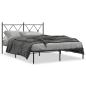 Preview: Bettgestell mit Kopfteil Metall Schwarz 135x190 cm