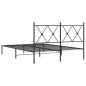 Preview: Bettgestell mit Kopfteil Metall Schwarz 135x190 cm