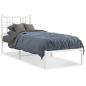 Preview: Metallbett ohne Matratze mit Kopfteil Weiß 75x190 cm