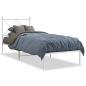 Preview: Metallbett ohne Matratze mit Kopfteil Weiß 75x190 cm