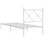 Preview: Metallbett ohne Matratze mit Kopfteil Weiß 75x190 cm
