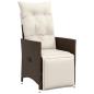 Preview: Gartensessel mit Kissen 2 Stk. Verstellbar Braun Poly Rattan