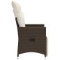 Preview: Gartensessel mit Kissen 2 Stk. Verstellbar Braun Poly Rattan
