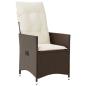 Preview: Gartensessel mit Kissen 2 Stk. Verstellbar Braun Poly Rattan
