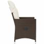 Preview: Gartensessel mit Kissen 2 Stk. Verstellbar Braun Poly Rattan