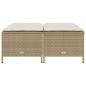 Preview: Gartenhocker mit Kissen 4 Stk. Beige Poly Rattan