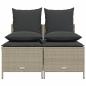 Preview: 4-tlg. Garten-Sofagarnitur mit Kissen Hellgrau Poly Rattan