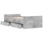 Preview: Bett mit Schubladen Betongrau 75x190 cm