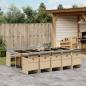 Preview: ARDEBO.de - 11-tlg. Garten-Essgruppe mit Kissen Beigemischung Poly Rattan