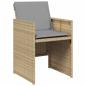 Preview: 11-tlg. Garten-Essgruppe mit Kissen Beigemischung Poly Rattan